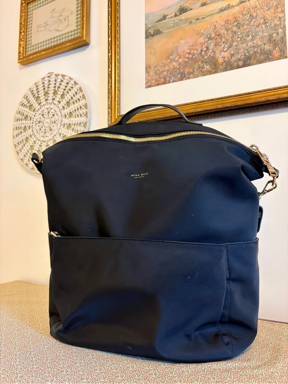 Mina Baie Stevie Diaper Bag Black